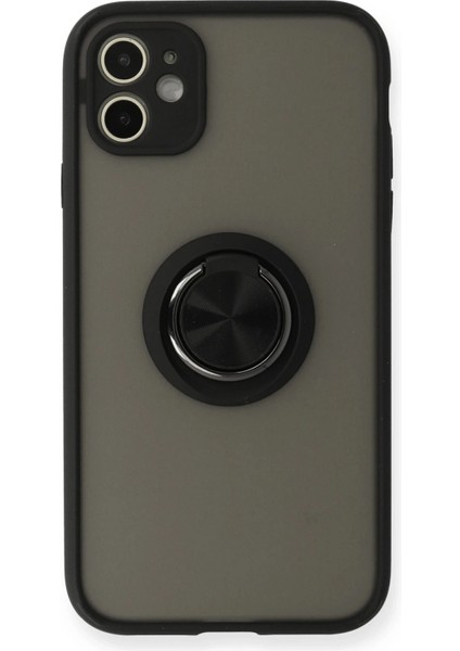 iPhone 11 Kılıf Yüzüklü ve Stant Özellikli Şık Premium Silikon Kapak Ryc/montreal Yüzüklü