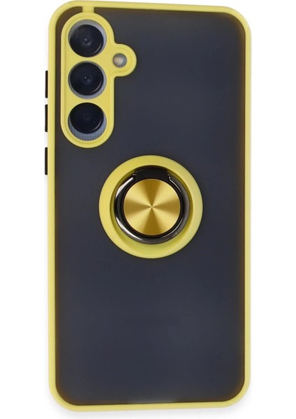 Samsung Galaxy A55 5g Kılıf Yüzüklü ve Transparan Buğulu Şık Frosta Premium Silikon Kapak