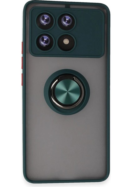 Poco X6 Pro Kılıf Yüzüklü ve Stant Özellikli Şık Premium Silikon Kapak Ryc/montreal Yüzüklü
