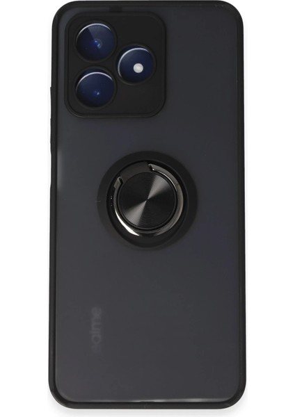 Realme C53 Kılıf Yüzüklü ve Transparan Buğulu Şık Frosta Premium Silikon Kapak