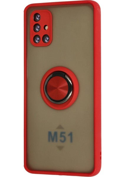 Samsung Galaxy M51 Kılıf Yüzüklü ve Transparan Buğulu Şık Frosta Premium Silikon Kapak fiyatları