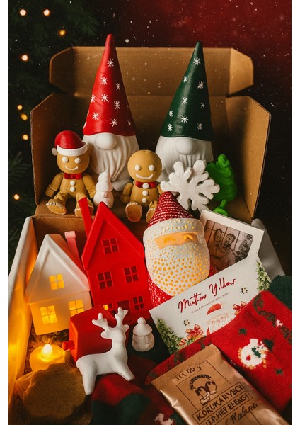 Yılbaşı Temalı 20 Parça Renkli Dekoratif Hediye Kutusu Seti