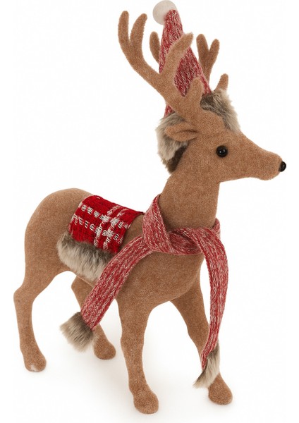 Kahverengi Geyik Figürlü Noel Baba Şapkası, Sıcak ve Neşeli Dekorasyon Parçası fiyatları