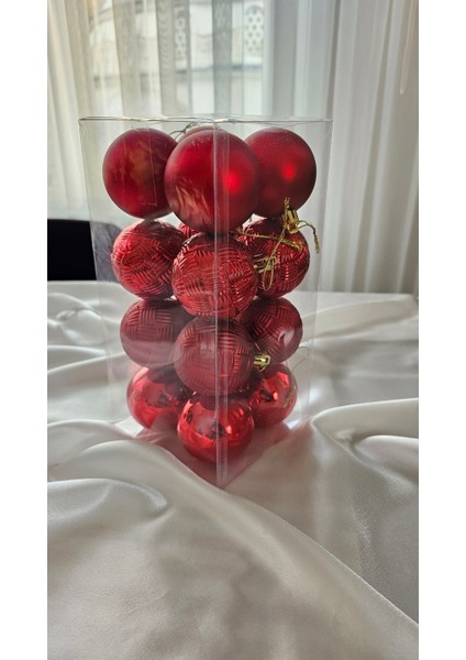 Renkli Noel Topları 6 Cm, 16'lı Set, Şık Yılbaşı Dekorasyonu modelleri
