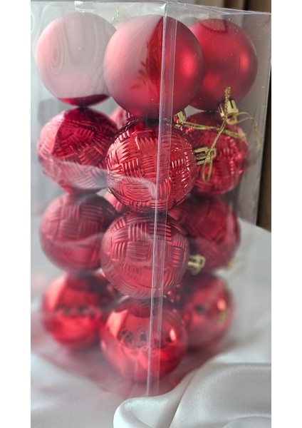 Renkli Noel Topları 6 Cm, 16'lı Set, Şık Yılbaşı Dekorasyonu indirimleri