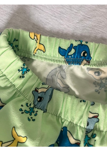 Çocuk Likralı Penye Kaliteli Yunus Baskılı Pijama Takımı indirimleri