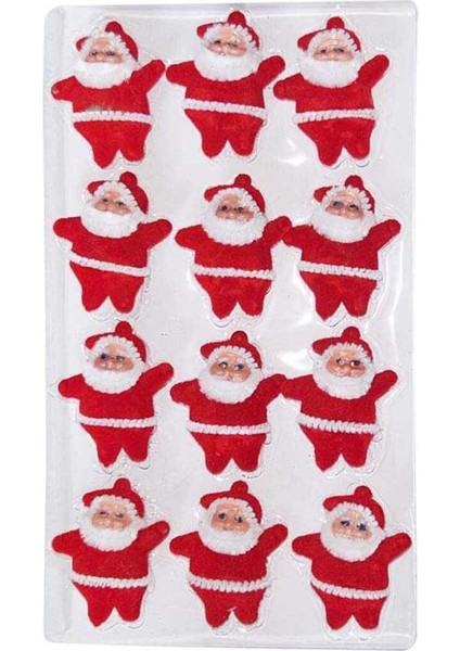 Kırmızı Noel Baba Süsü 12'li, Yılbaşı Atmosferini Güzelleştiren Dekoratif Süsler