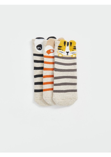 Yeni Sezon Çizgili Erkek Bebek Soket Çorap 3'lü modelleri