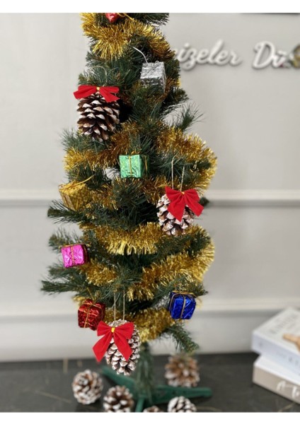 90 cm Süslemeli Yılbaşı Çam Ağacı ve Dekorasyon Seti, Şık ve Renkli Yeni Yıl Süsleri modelleri
