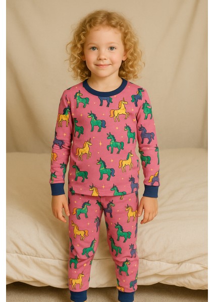 Kız Çocuk Likralı Penye Kaliteli Unicorn Baskılı Pijama Takımı fiyatları