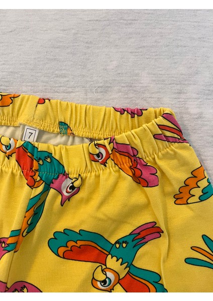 Kız Çocuk Likralı Penye Kaliteli Papağan Baskılı Pijama Takımı indirimleri