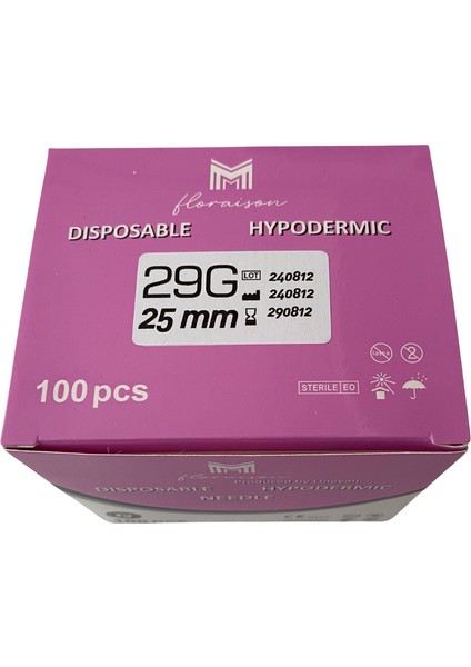 Mezoterapi Iğne Ucu 29G 25 mm 100 Adet / Kutu