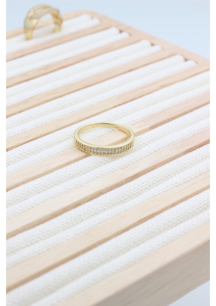 Stil Incisi/xupıng Jewelry Yarım Tamtur Zirkon Taşlı Yüzük