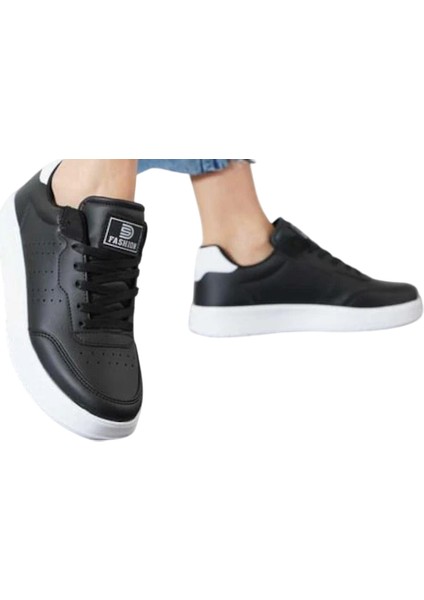 Zenne 158 Siyah-Beyaz Cilt Rahat Kaymaz Ortopedik Günlük Spor Ayakkabı indirimleri