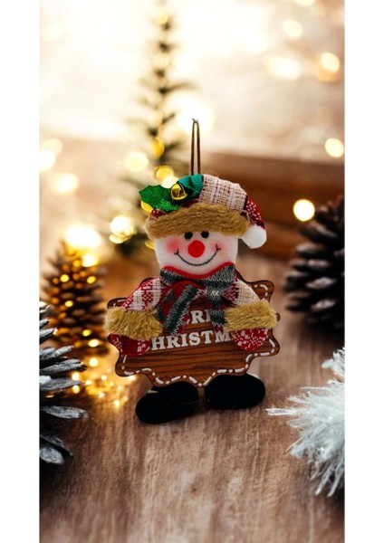 15 cm Noel Temalı Asılabilir Kardan Adam Figürü, Eğlenceli ve Dekoratif Süs