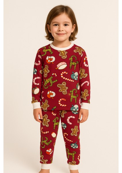 Çocuk Likralı Penye Kaliteli Yeni Yıl Baskılı Pijama Takımı fiyatları