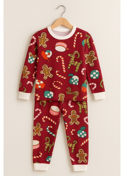 Çocuk Likralı Penye Kaliteli Yeni Yıl Baskılı Pijama Takımı modelleri
