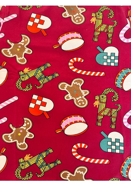 Çocuk Likralı Penye Kaliteli Yeni Yıl Baskılı Pijama Takımı fırsatları