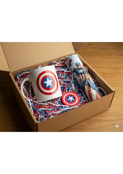 Kaptan Amerika Hediye Seti|kaptan Amerika Hayranları Için Kişileştirilebilir Set
