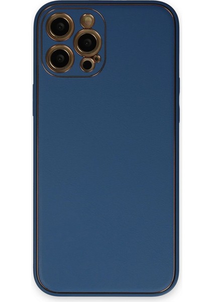 Iphone 12 Pro Kılıf Coco Deri Silikon Kapak - Açık Mavi