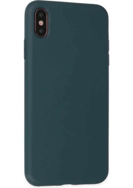 Iphone Xs Max Kılıf Nano Içi Kadife Silikon - Koyu Yeşil modelleri