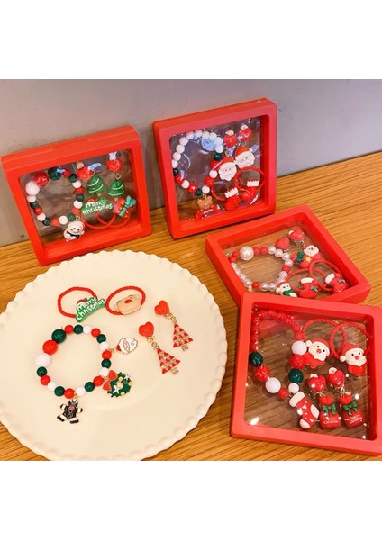 Renkli ve Şık 5’li Noel Takı Seti: Saç Tokası, Bileklik, Küpe fiyatları