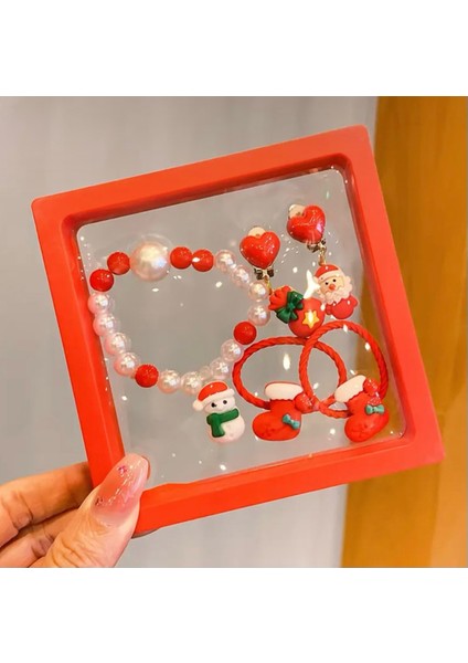 Renkli ve Şık 5’li Noel Takı Seti: Saç Tokası, Bileklik, Küpe indirimleri
