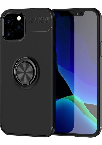 Newface iPhone 12 Kılıf Range Yüzüklü Silikon - Siyah