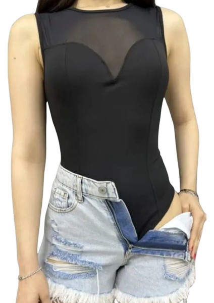 Tül Detaylı Dalgıç Bluz-Si̇yah fiyatları