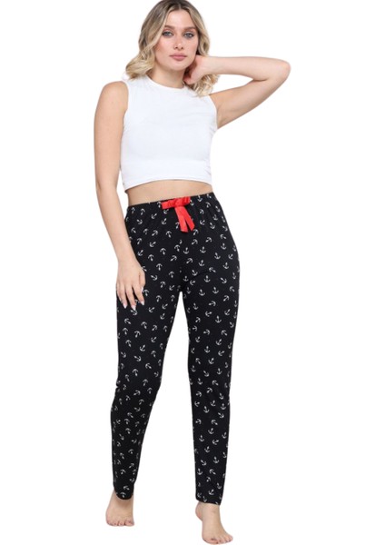 Pijama Altı Modal Ring Viskon Kumaş-Si̇yah