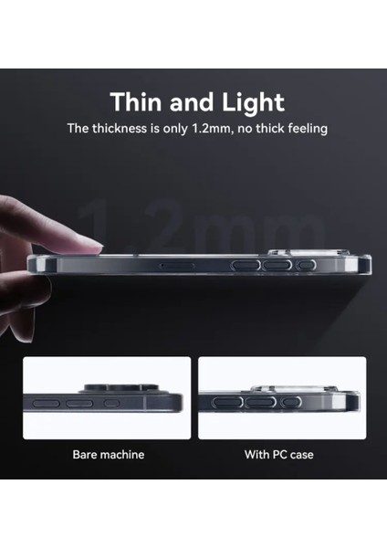 iPhone 16 Promax Magsafe Uyumlu Sararmaz Sert Mika Kristal Netliğinde Ultra Ince Hafif Pc Kılıf