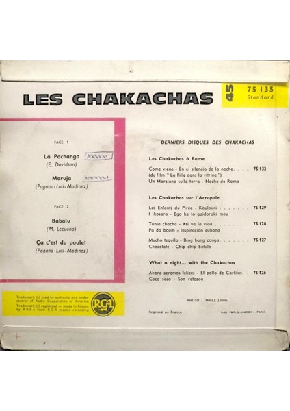 Les Chakachas – La Pachanga 45'lik Mini Ep fiyatları