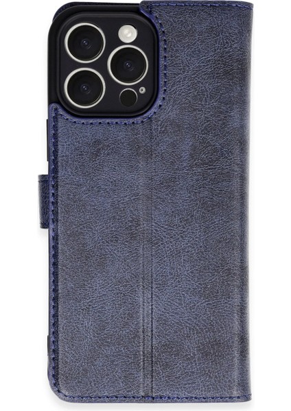 Newface iPhone 16 Pro Max Kılıf Trend S Plus Kapaklı Kılıf - Lacivert