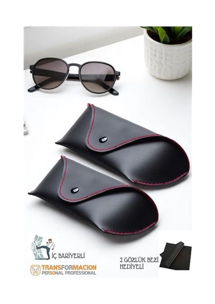 Hsnet Korumalı Deri Gözlük Kabı Korumalı Gözlük Koruma Kılıfı 2 Li Set