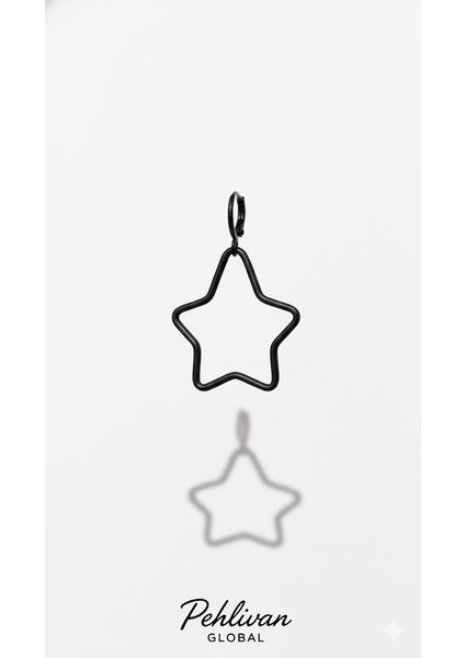 Yıldız Model Siyah Renk Çelik Küpe fiyatları