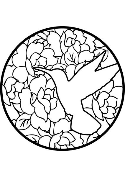 Ahşap Işleme Duvar Süsü- Kuş - 50 cm Çap