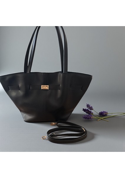 Kilit Detay Mıknatıs Kapamalı Kadın El Omuz Çanta