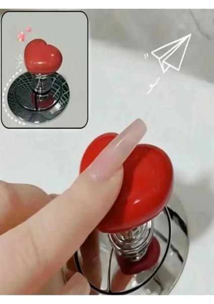 2 Adet Takma Tırnaklı Kadınlar Için Klozet Basma Buton Düğmesi Kalp Klozet Kapağı Sifon Kulpu fiyatları