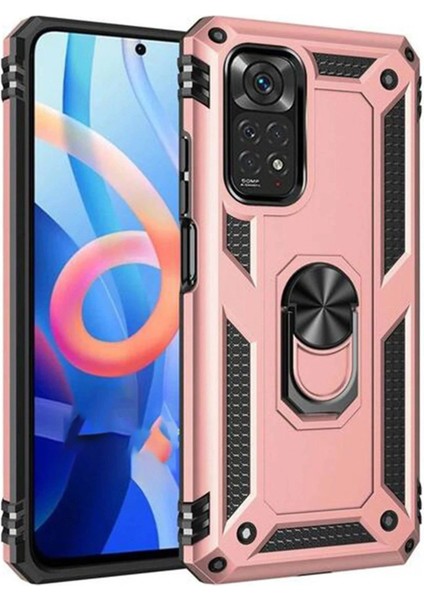 Note 12S Kılıf Sofya Yüzüklü Silikon Kapak - ROSE-(5796)