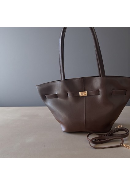 Kilit Detay Mıknatıs Kapamalı Kadın El Omuz Çanta