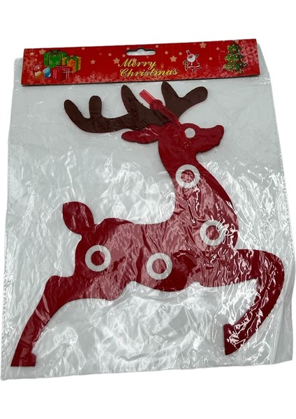 Kırmızı Keçe Çizme Kutu Geyik Süsü Çam Ağacı Dekoru Kapı Süsü Yılbaşı Hediye fiyatları