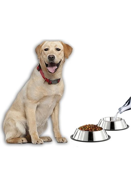 Paslanmaz Çelik Metal Mama Kabı 34 Cm.