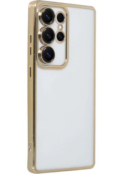 S25 Kılıf Lensli Silikon - GOLD-(5796)