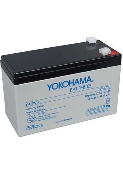 Yokohama YH-127.2 12 Volt - 7.2 Amper Ups'ler Için Akü (150X65X90 Mm)