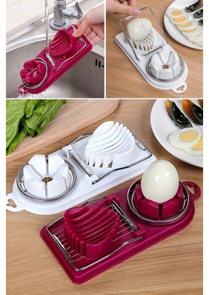 Çift Fonksiyonlu Eşit Yumurta Meyve Dilimleyici Kesici Dilimleyici Aparat