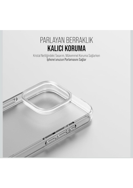 iPhone 15 Pro Magsafe Uyumlu Sararmaz Sert Mika Kristal Netliğinde Ultra Ince Hafif Pc Kılıf
