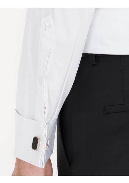 Erkek Beyaz Slim Fit Smokin Gömlek 50256424-VR013