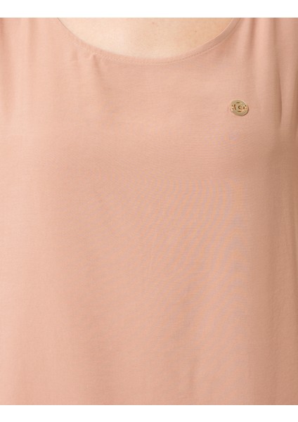 Kadın Pudra Regular Fit Kolsuz Bluz 50246370-VR042