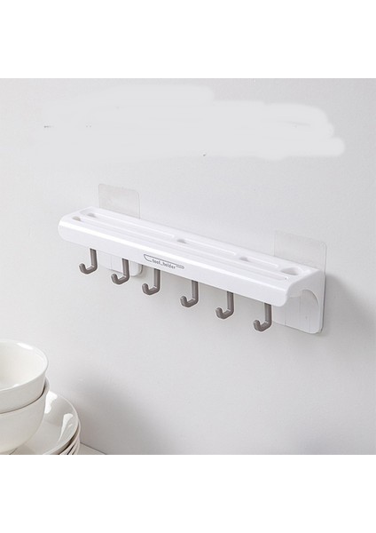 Duvara Monte Yapışkanlı Tutucu 6 Kancalı Kepçe Askısı modelleri