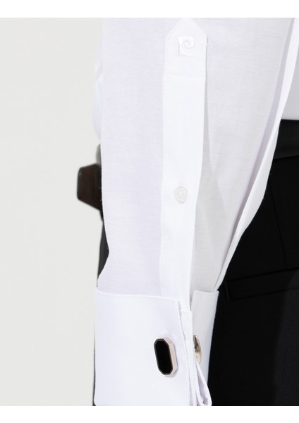 Erkek Beyaz Slim Fit Smokin Gömlek 50258966-VR013